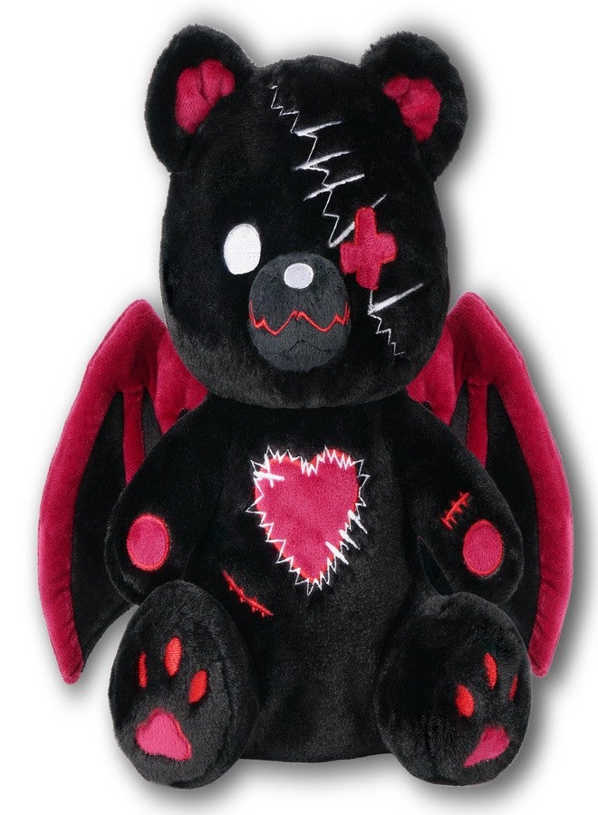 PHITECUS Emo Gothic Bear Plush with Wings - Cute Creepy Plushie, Perfect Anxiety Stuffed Animal Gift for Teens and Adults (Ghotic Bear Plushie) - Image 1